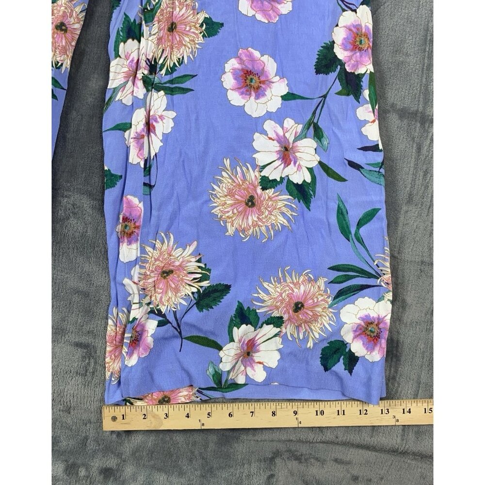 Taylor Jumpsuit Romper Blue Floral Sleeveless Size 2 Tropical Casual - Picture 8 of 8